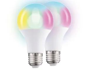 2-Pack Glow by GabbaGoods LED Multi-Color RGB Light Bulbs with Remote - 5 Watt