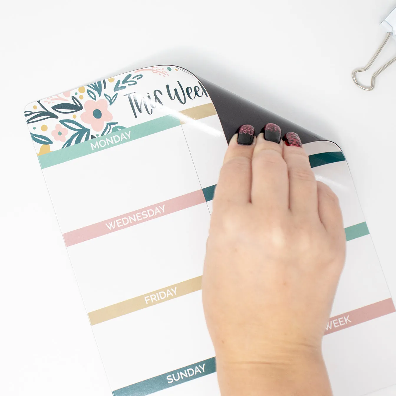 3 Piece Magnetic Dry Erase Planner Set, Garden Blooms