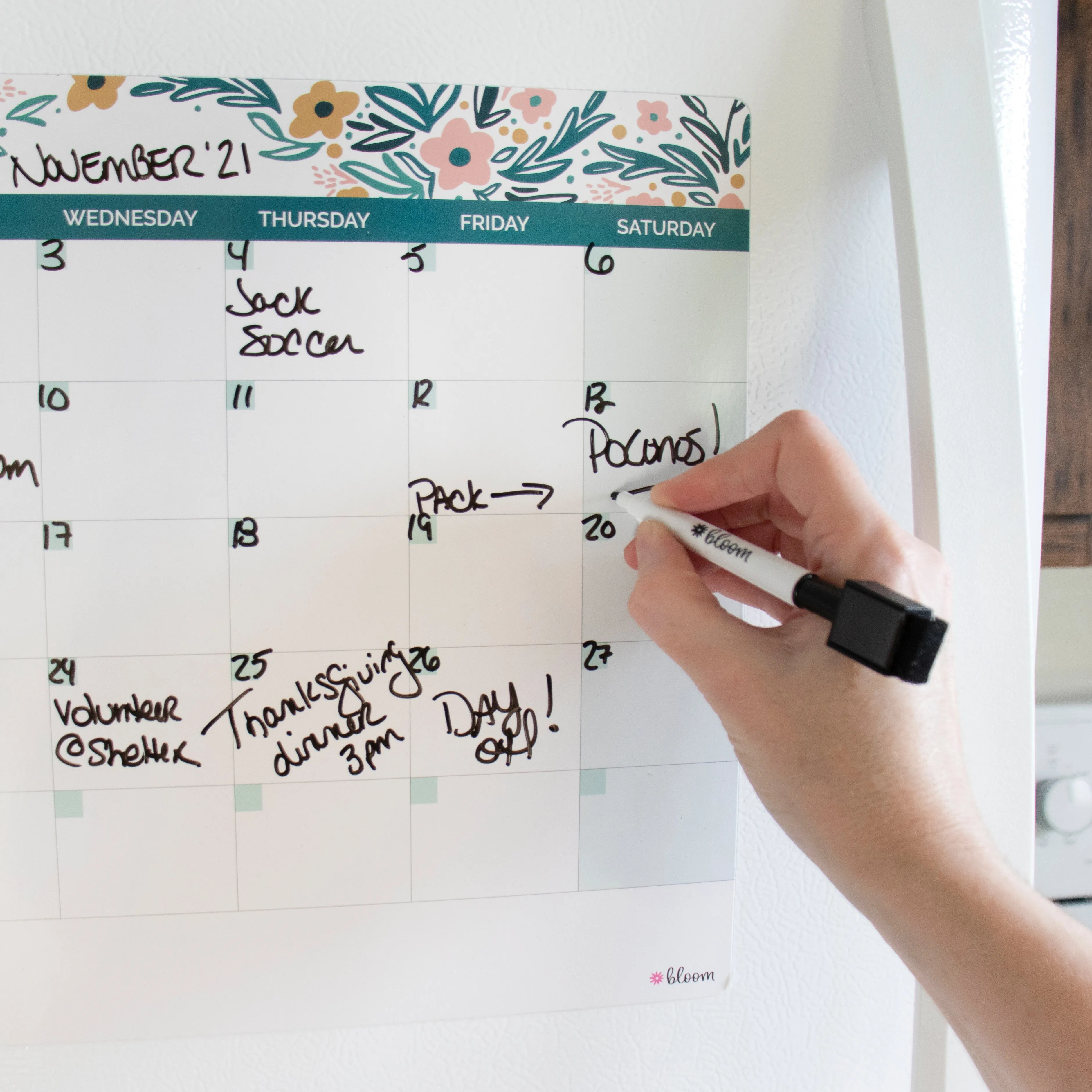 3 Piece Magnetic Dry Erase Planner Set, Garden Blooms