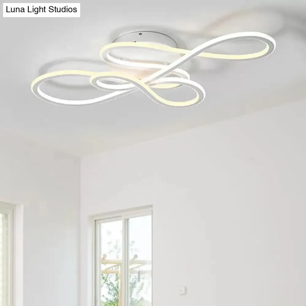 31.5"/39" Modern Acrylic LED Semi-Flush Ceiling Light - Twisted Design, Warm/White Light for Living Room