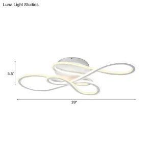 31.5"/39" Modern Acrylic LED Semi-Flush Ceiling Light - Twisted Design, Warm/White Light for Living Room