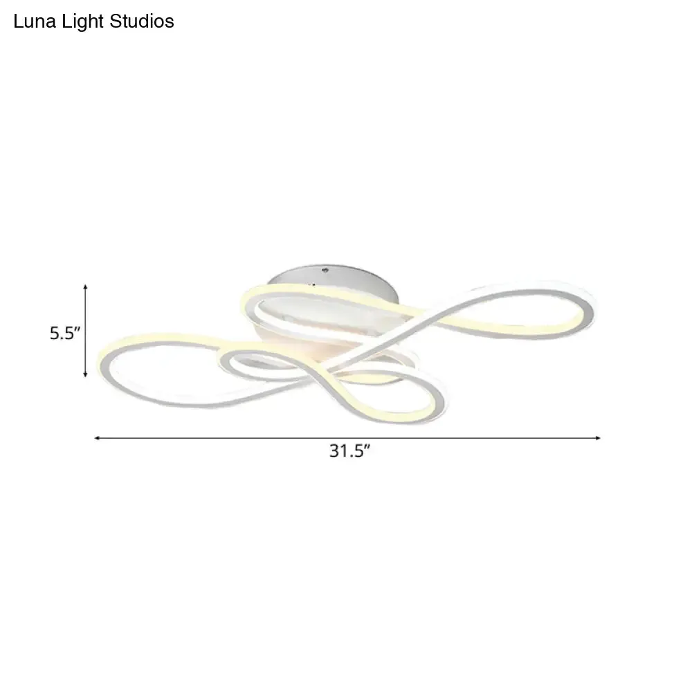 31.5"/39" Modern Acrylic LED Semi-Flush Ceiling Light - Twisted Design, Warm/White Light for Living Room