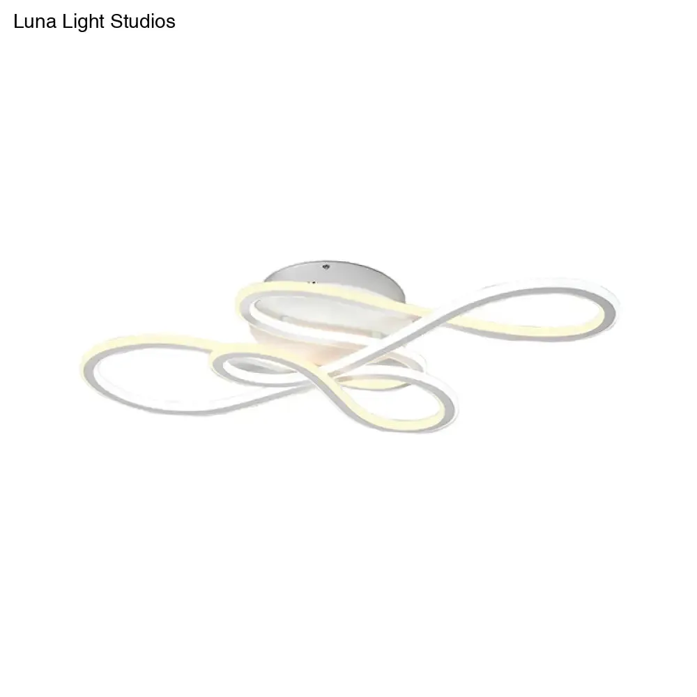 31.5"/39" Modern Acrylic LED Semi-Flush Ceiling Light - Twisted Design, Warm/White Light for Living Room