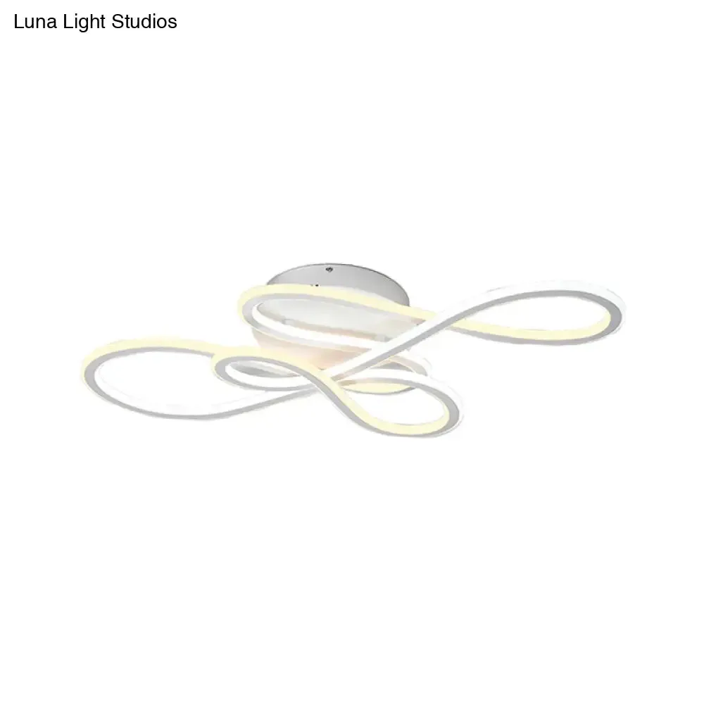 31.5"/39" Modern Acrylic LED Semi-Flush Ceiling Light - Twisted Design, Warm/White Light for Living Room