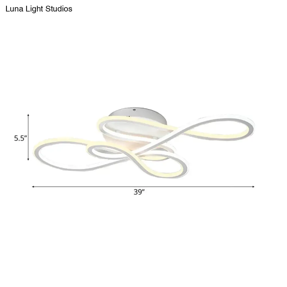 31.5"/39" Modern Acrylic LED Semi-Flush Ceiling Light - Twisted Design, Warm/White Light for Living Room