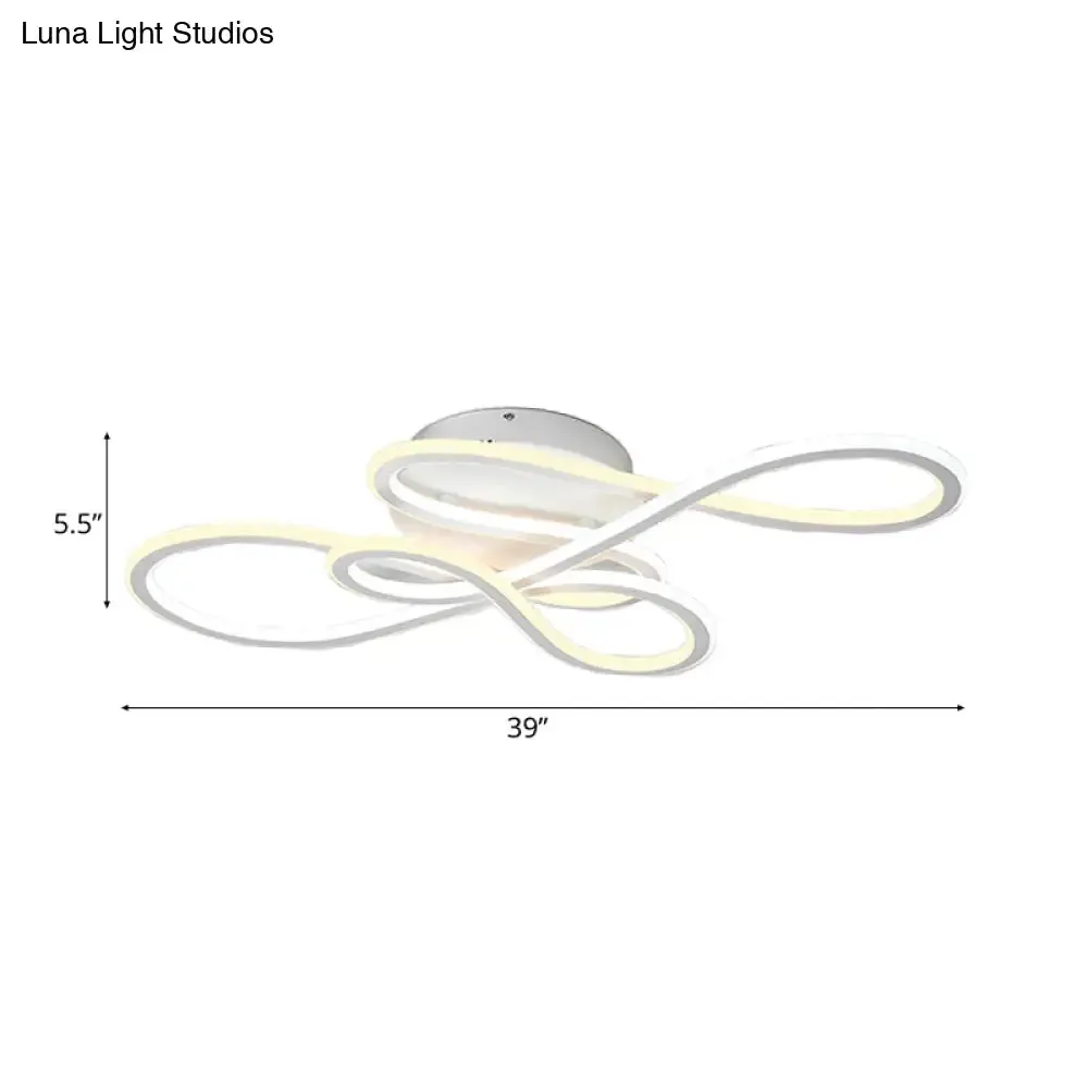 31.5"/39" Modern Acrylic LED Semi-Flush Ceiling Light - Twisted Design, Warm/White Light for Living Room