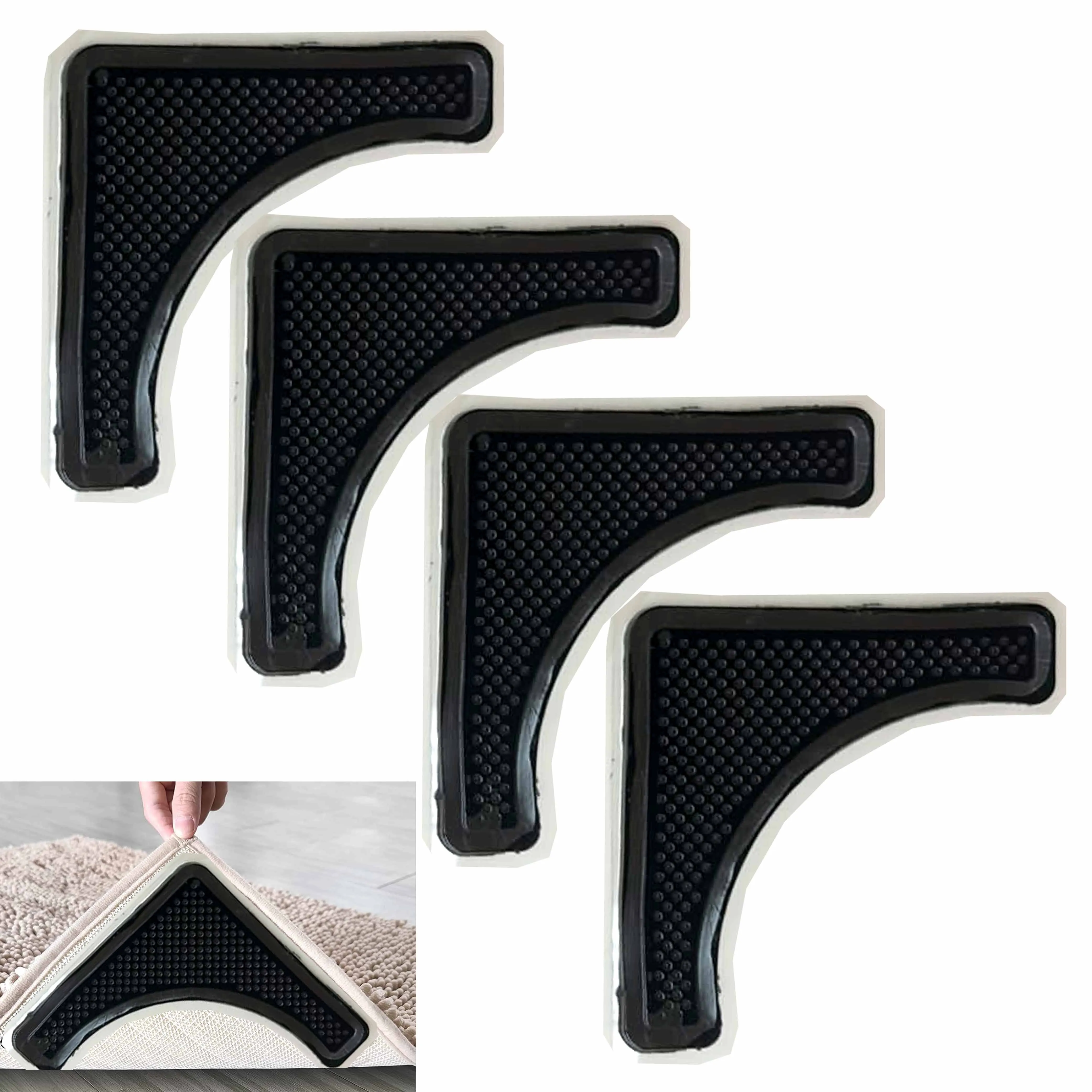 4 Pc Carpet Mat Rug Gripper Set Anti Slip Grip Non Skid Tape Adhesive Floor Pad