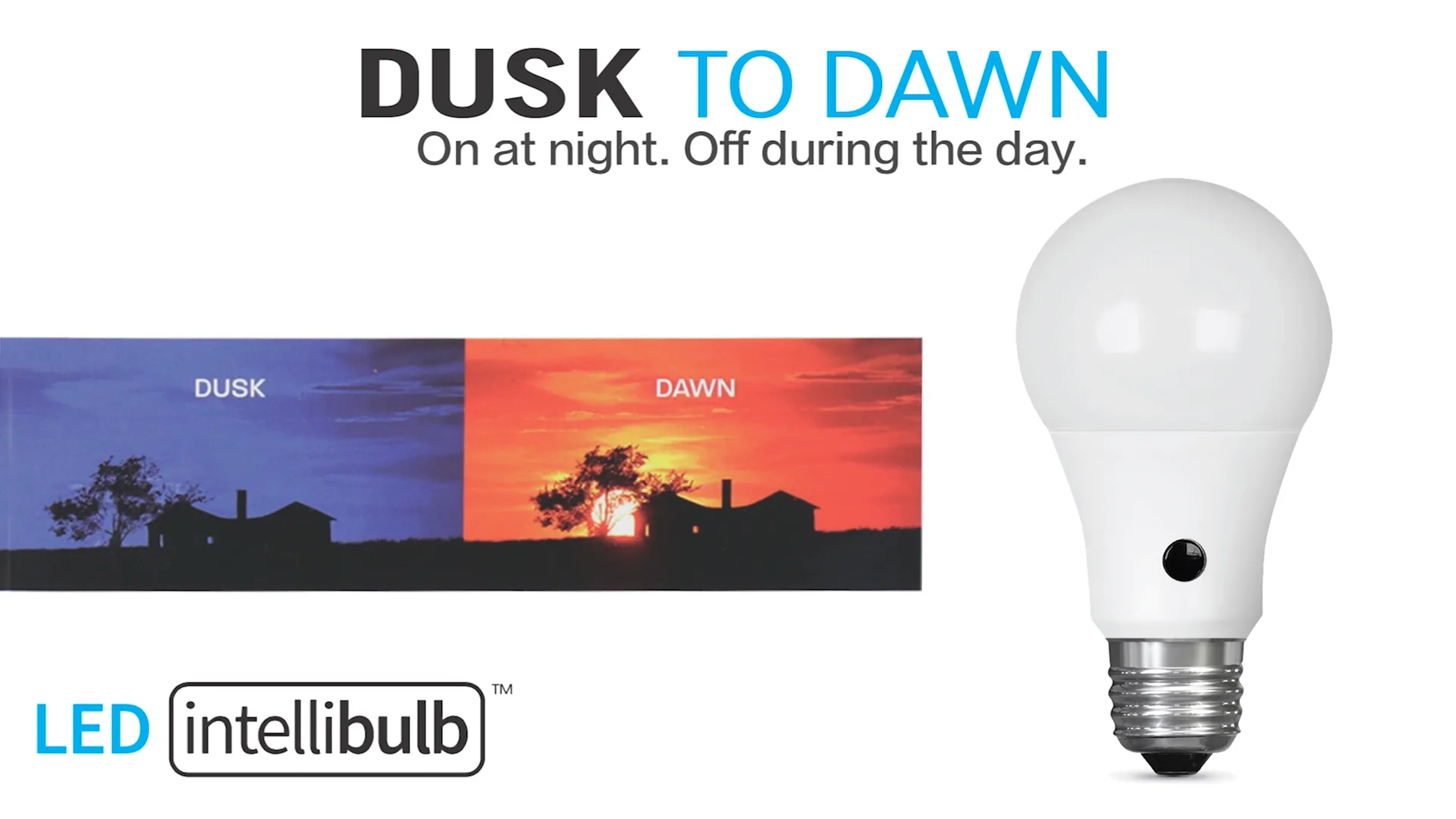 A19 LED Light Bulbs, 60W, Soft White Dusk-to-Dawn LED,