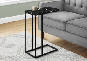 Accent Table - 25"H / Black Marble / Black Metal