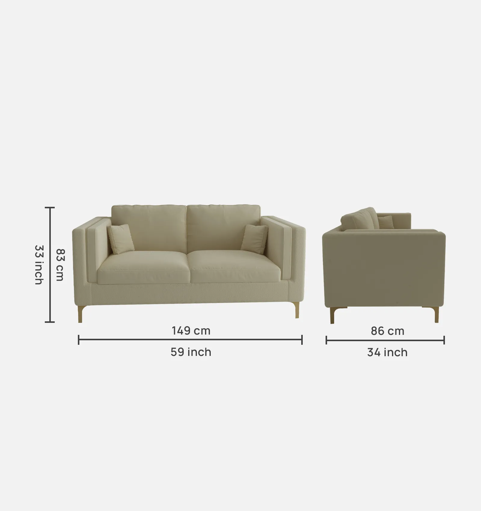 Adorn Homez Medan Sofa in Premium Velvet Fabric