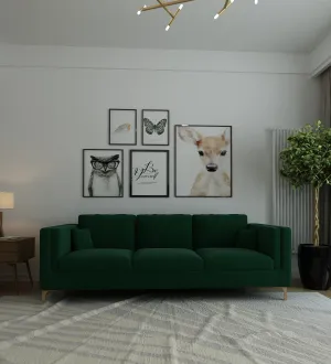 Adorn Homez Medan Sofa in Premium Velvet Fabric