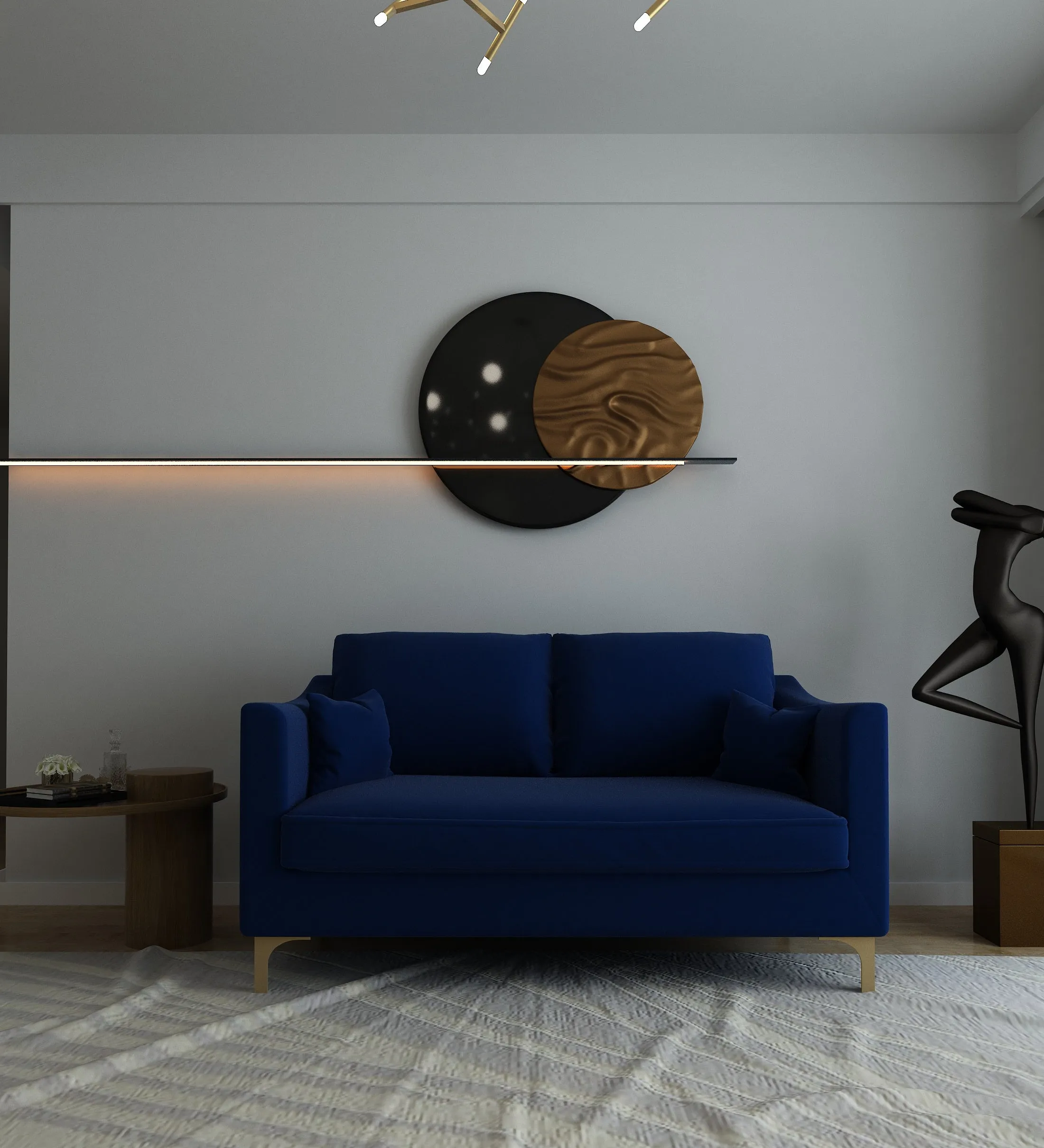 Adorn Homez Ryder Sofa in Premium Velvet Fabric