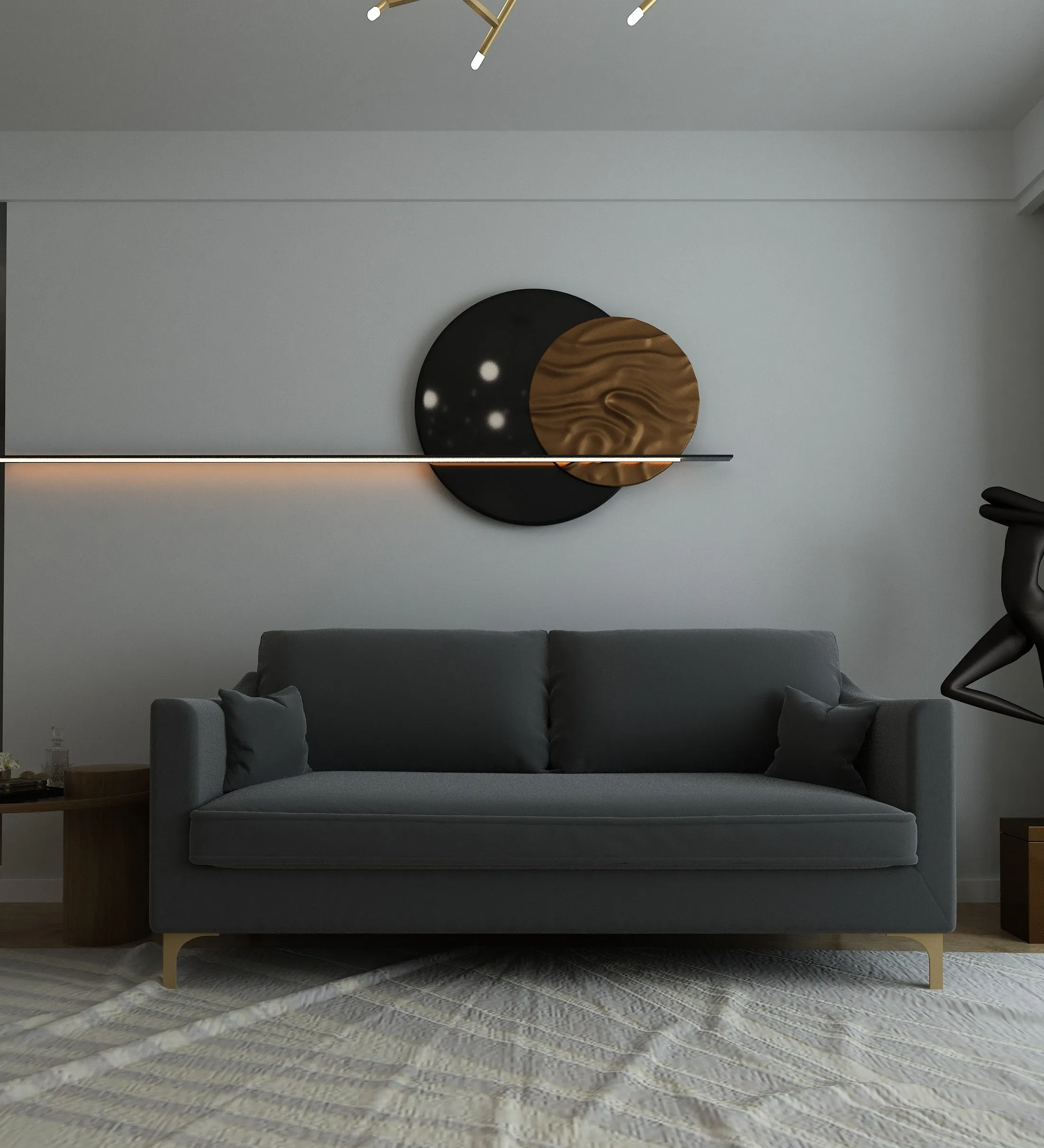 Adorn Homez Ryder Sofa in Premium Velvet Fabric