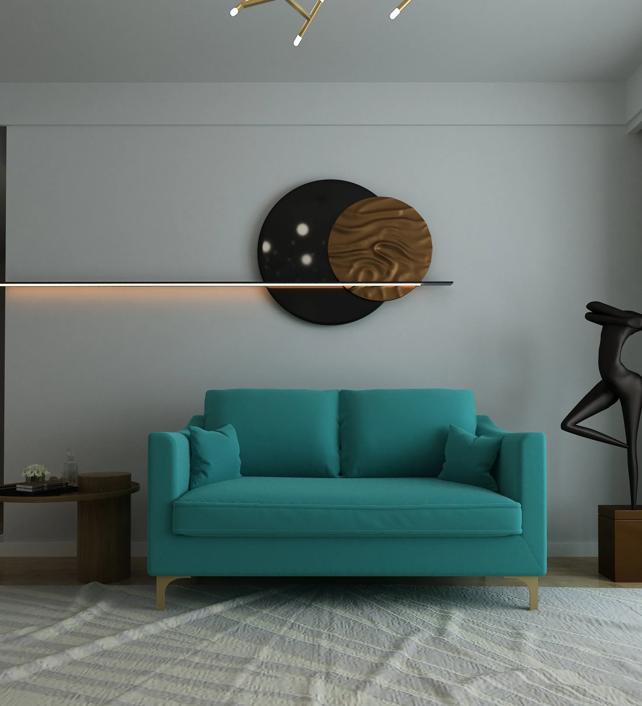 Adorn Homez Ryder Sofa in Premium Velvet Fabric