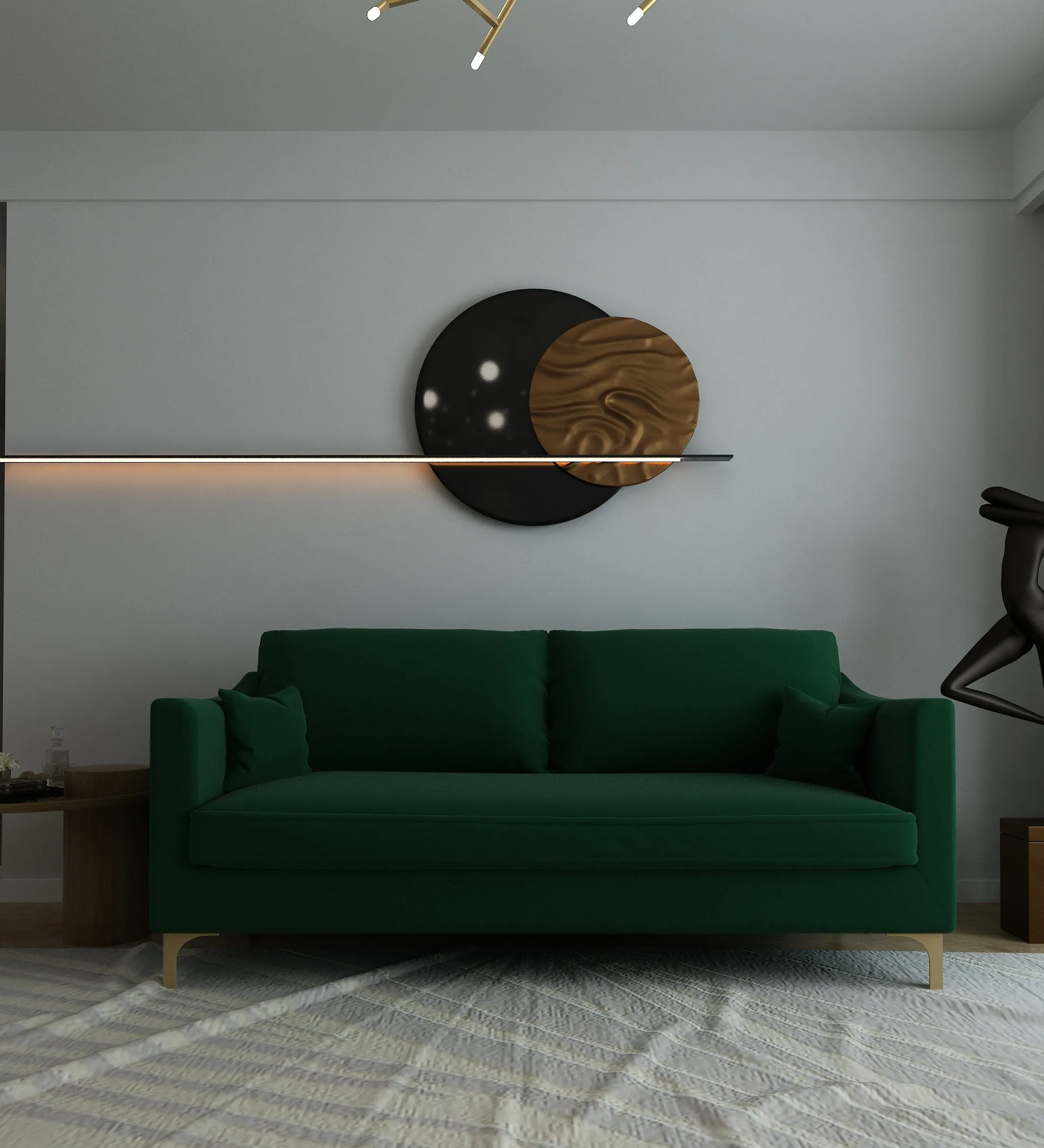 Adorn Homez Ryder Sofa in Premium Velvet Fabric