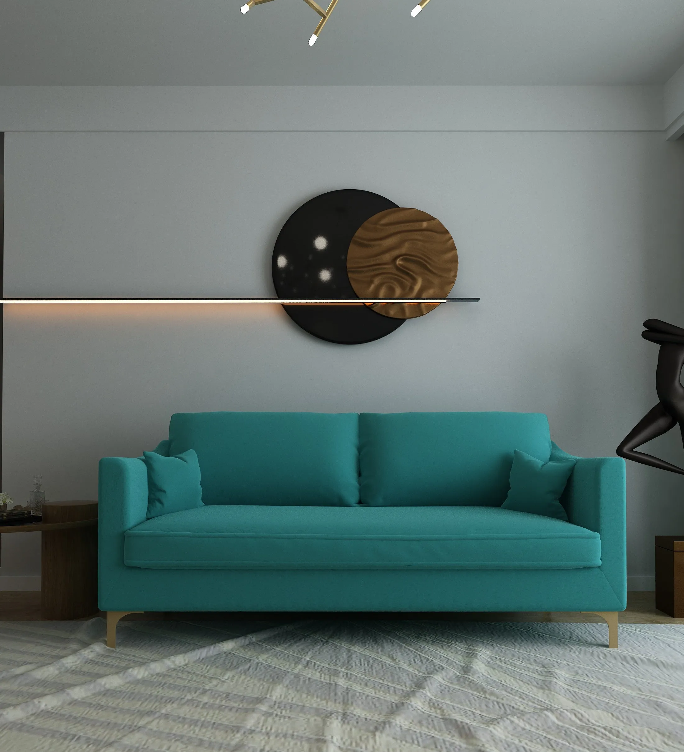 Adorn Homez Ryder Sofa in Premium Velvet Fabric