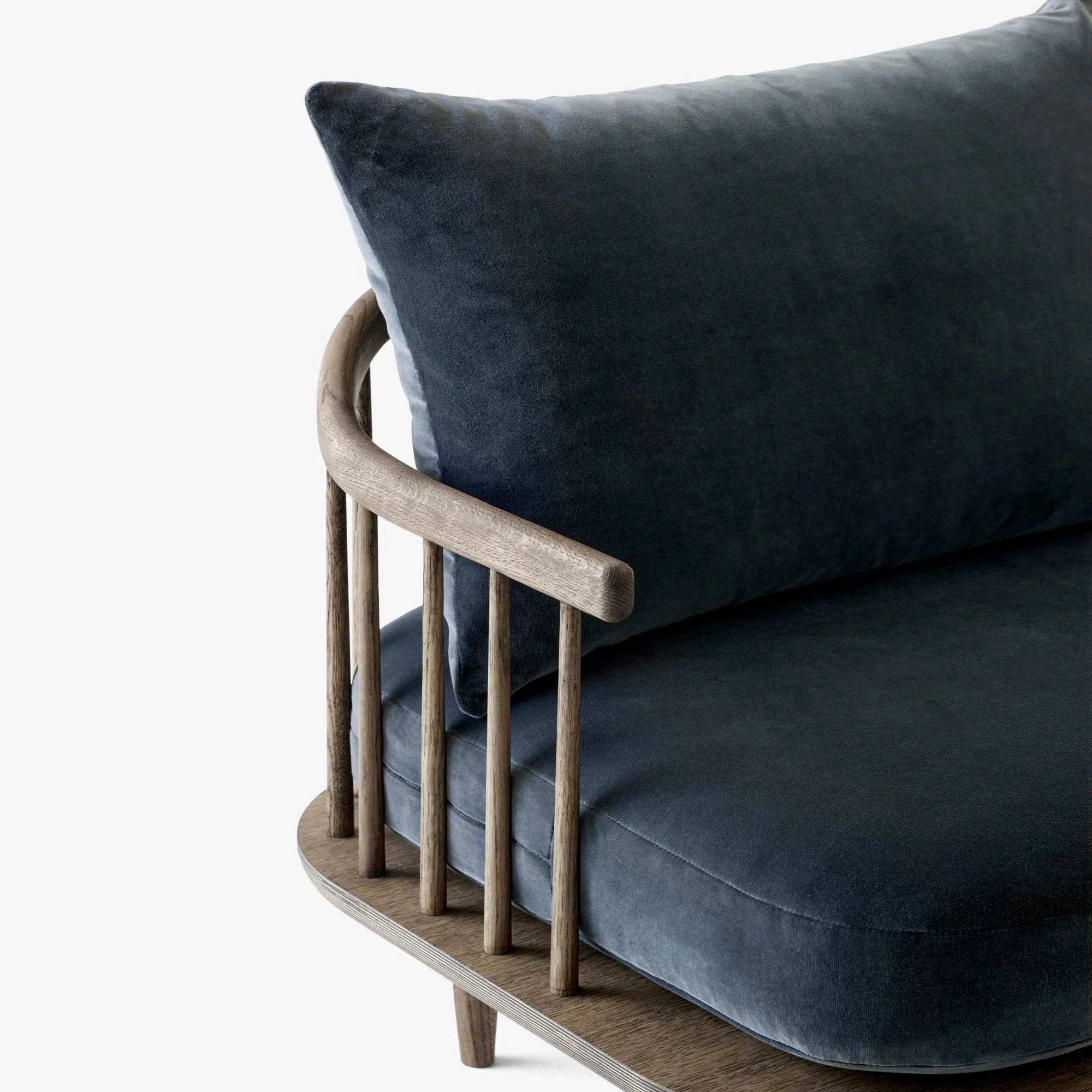 &Tradition Fly SC2 2-seater sofa, smoked oiled oak/velvet 10 twilight