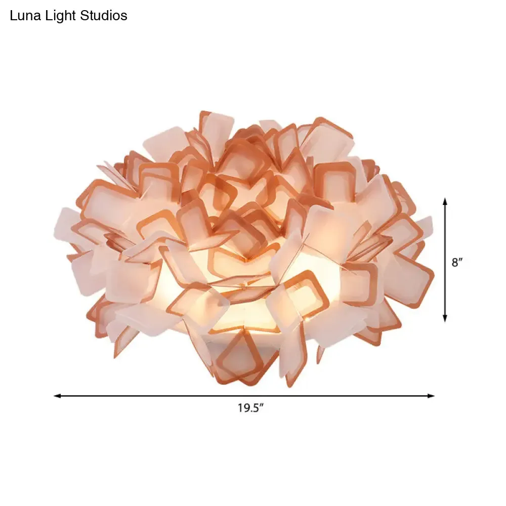 Art Deco Sinuous Flushmount LED Bedroom Light with Acrylic Shade