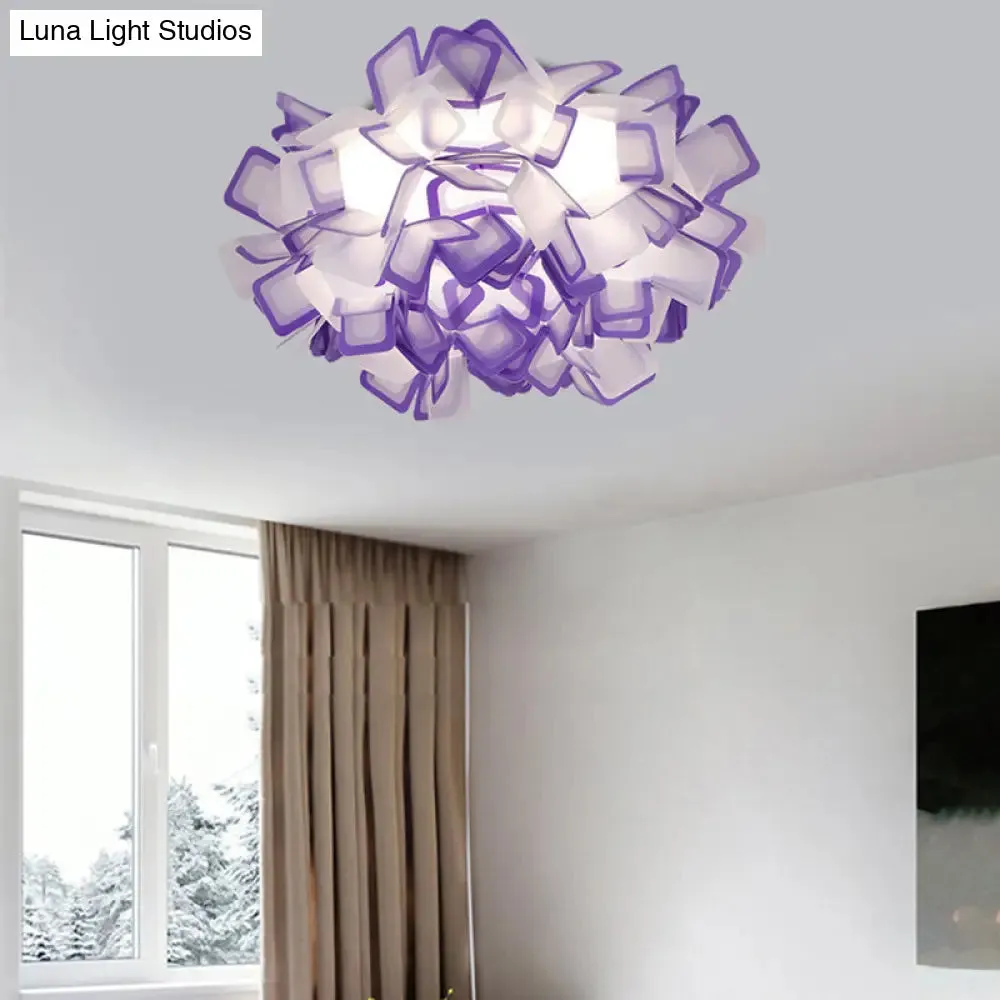 Art Deco Sinuous Flushmount LED Bedroom Light with Acrylic Shade