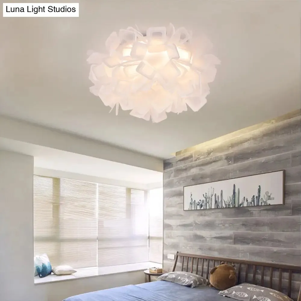 Art Deco Sinuous Flushmount LED Bedroom Light with Acrylic Shade