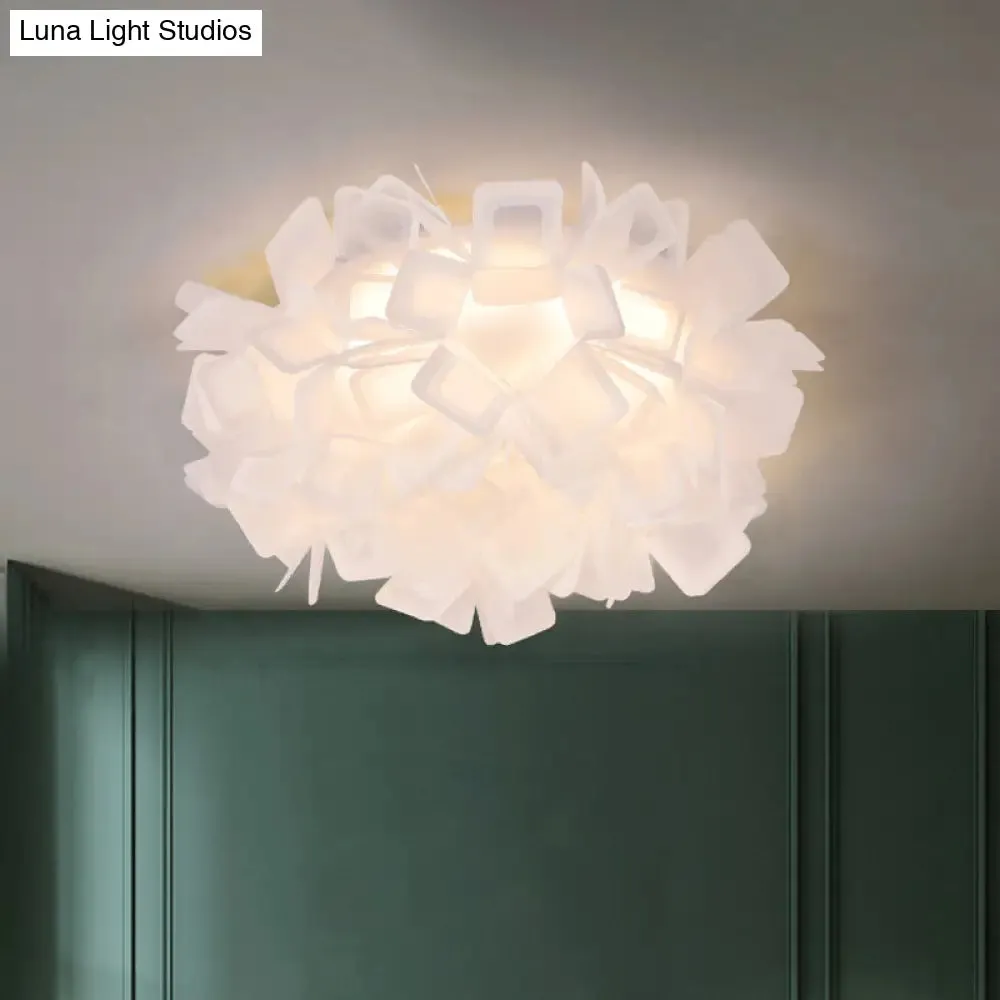 Art Deco Sinuous Flushmount LED Bedroom Light with Acrylic Shade