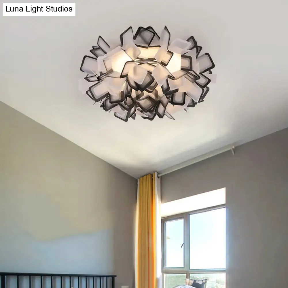 Art Deco Sinuous Flushmount LED Bedroom Light with Acrylic Shade