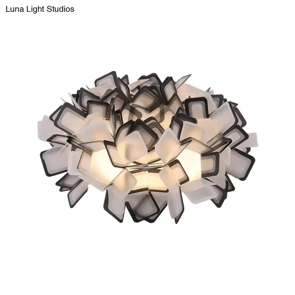 Art Deco Sinuous Flushmount LED Bedroom Light with Acrylic Shade