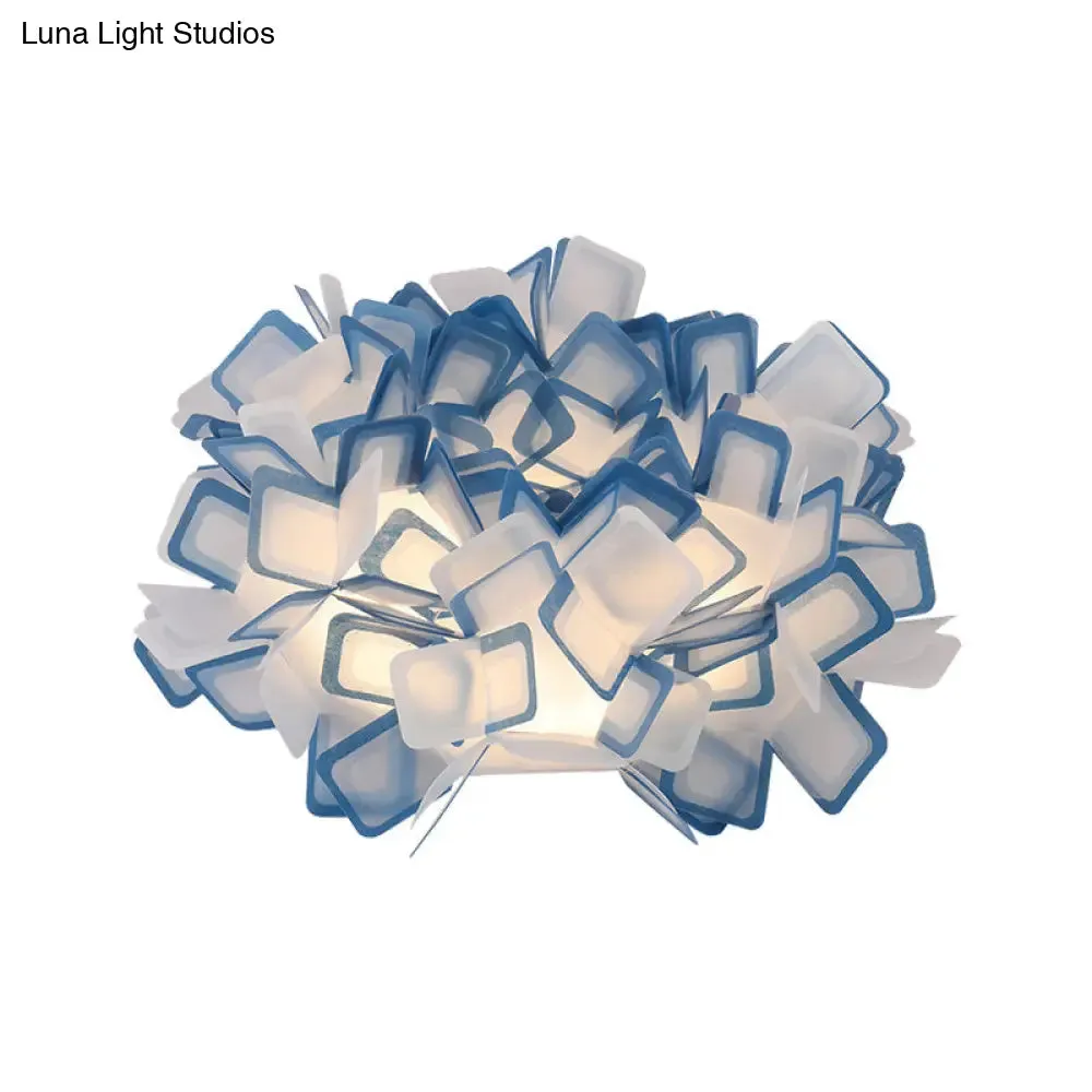 Art Deco Sinuous Flushmount LED Bedroom Light with Acrylic Shade