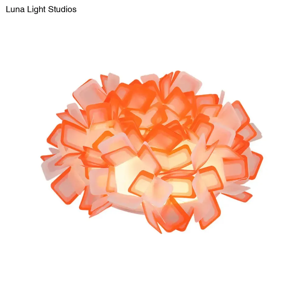 Art Deco Sinuous Flushmount LED Bedroom Light with Acrylic Shade