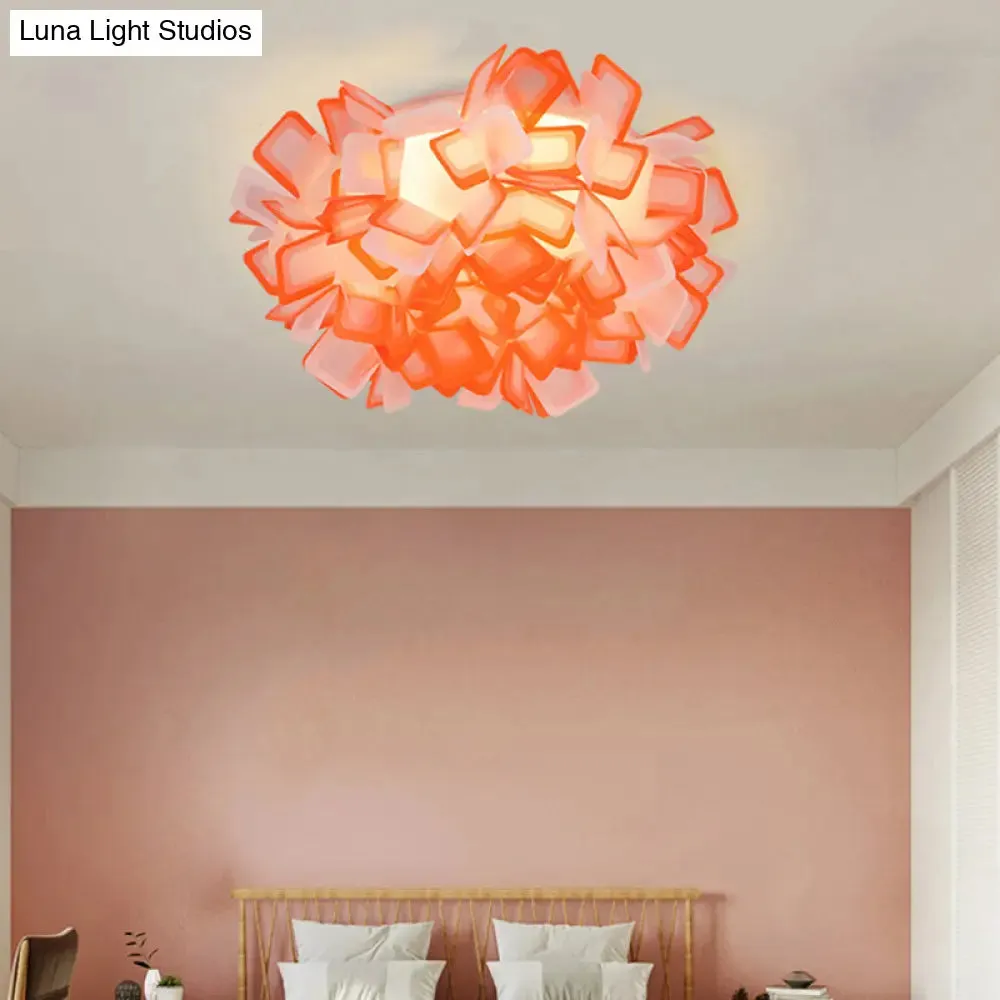 Art Deco Sinuous Flushmount LED Bedroom Light with Acrylic Shade