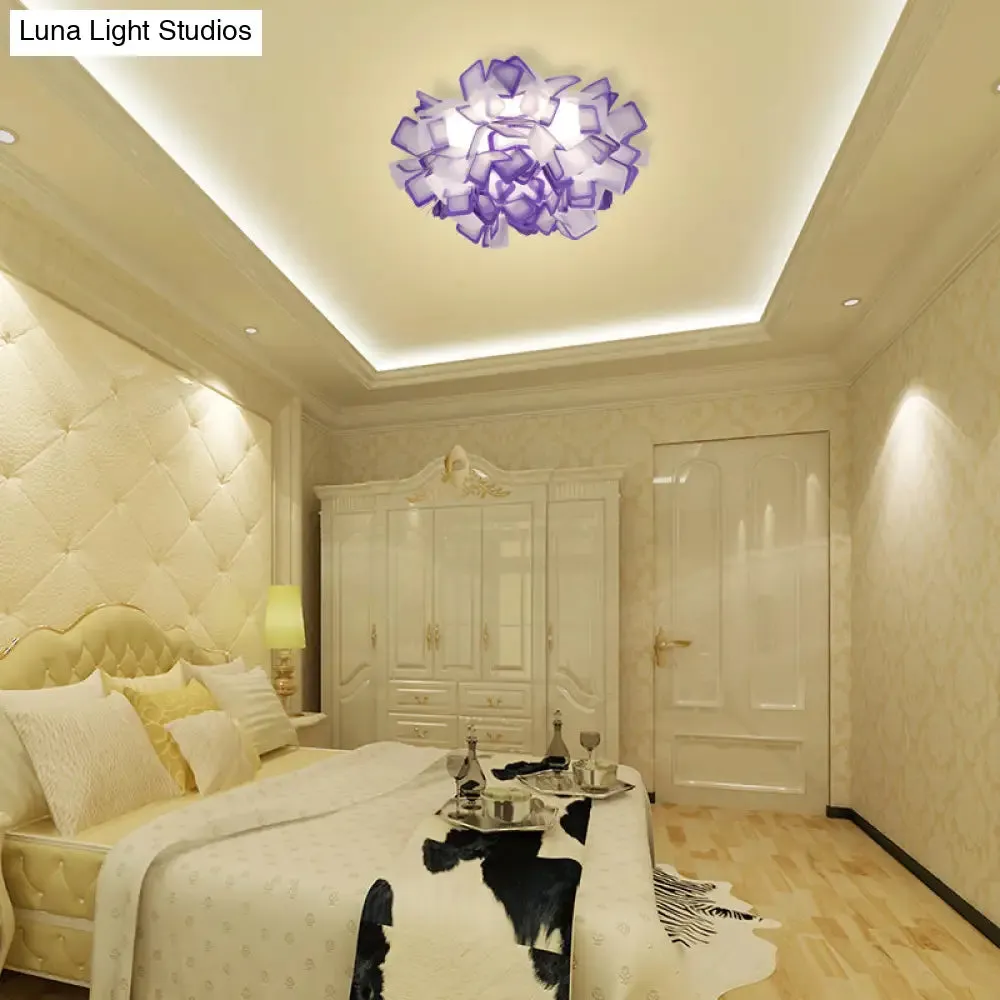 Art Deco Sinuous Flushmount LED Bedroom Light with Acrylic Shade