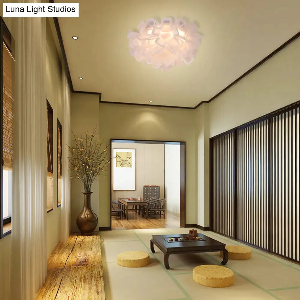 Art Deco Sinuous Flushmount LED Bedroom Light with Acrylic Shade