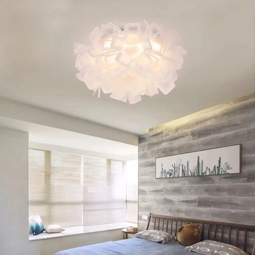 Art Deco Sinuous Flushmount LED Bedroom Light with Acrylic Shade