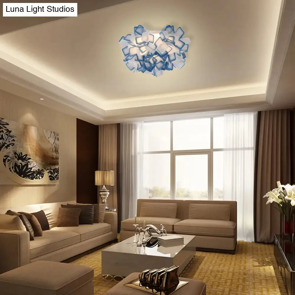 Art Deco Sinuous Flushmount LED Bedroom Light with Acrylic Shade