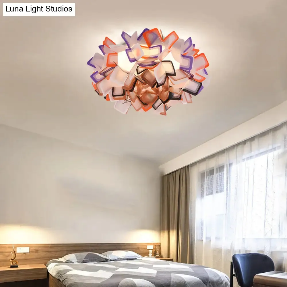 Art Deco Sinuous Flushmount LED Bedroom Light with Acrylic Shade