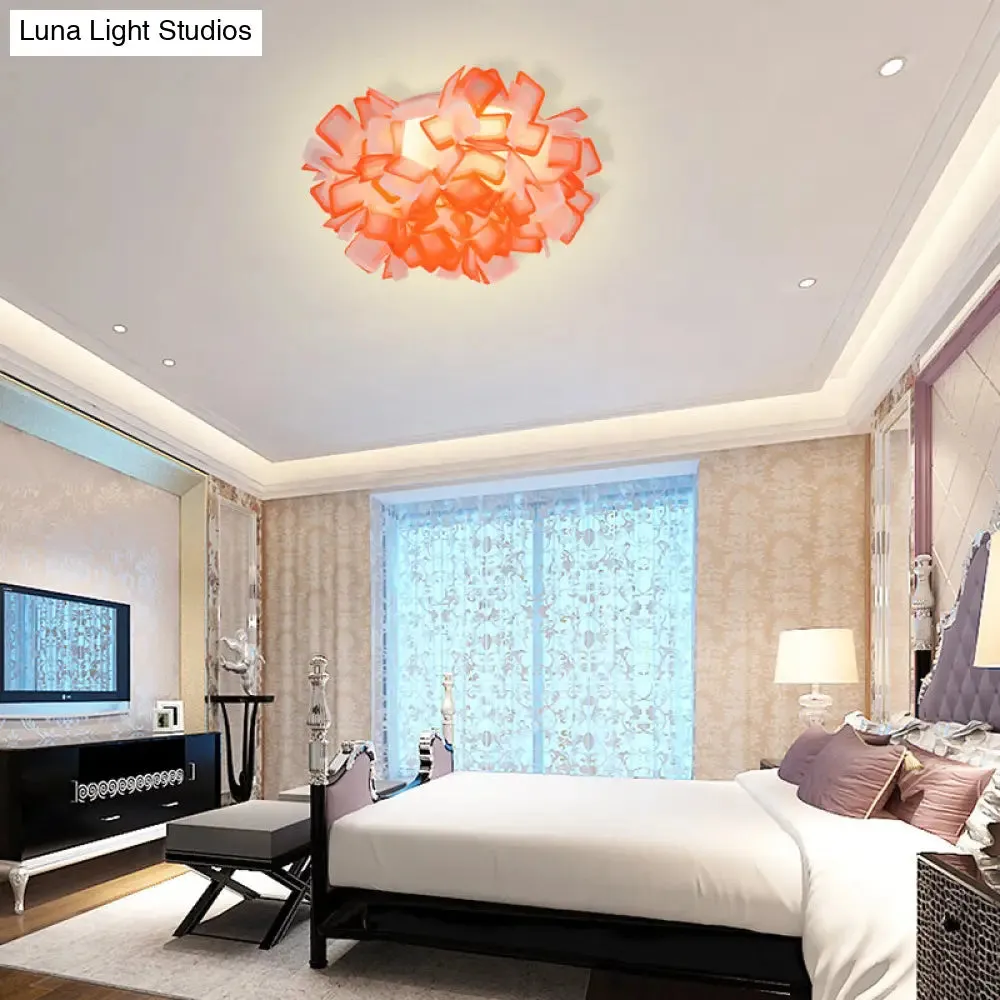 Art Deco Sinuous Flushmount LED Bedroom Light with Acrylic Shade