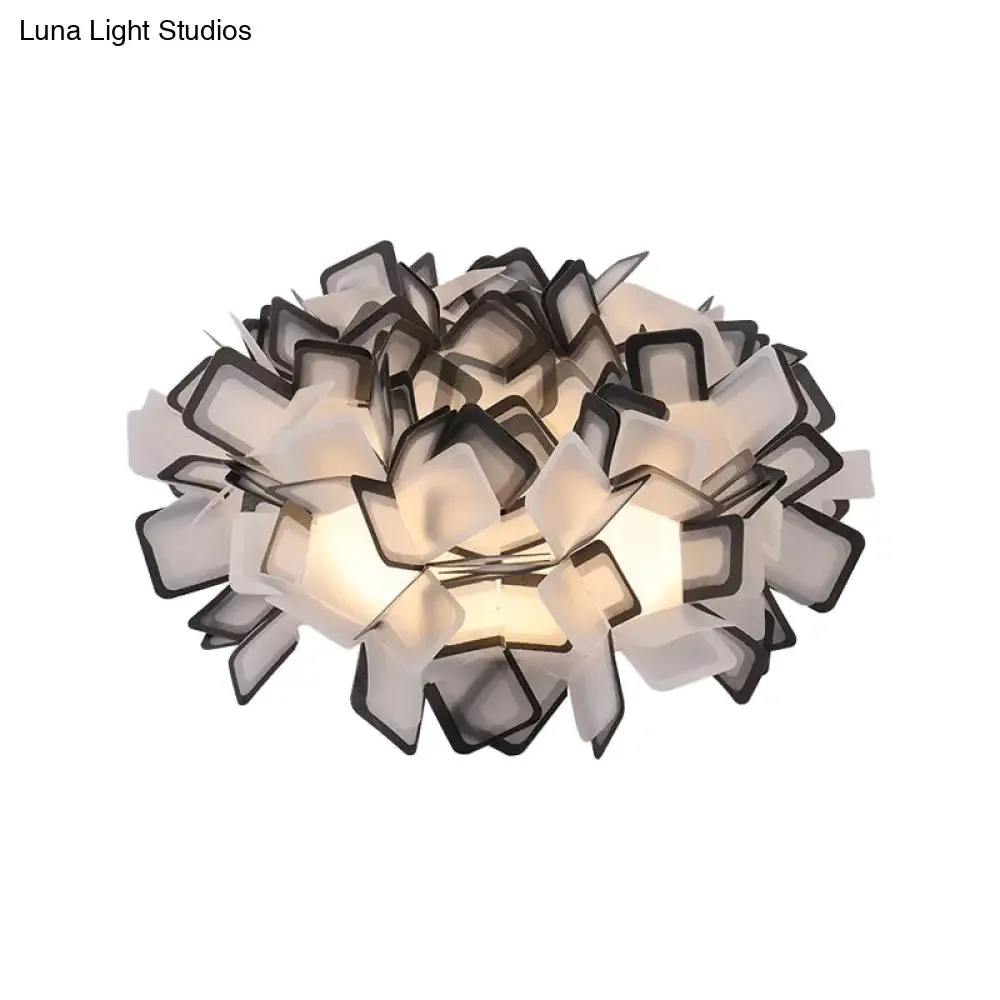 Art Deco Sinuous Flushmount LED Bedroom Light with Acrylic Shade