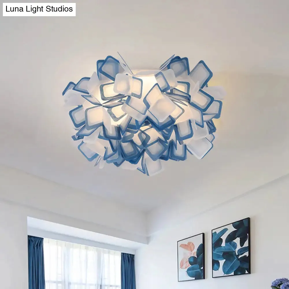 Art Deco Sinuous Flushmount LED Bedroom Light with Acrylic Shade