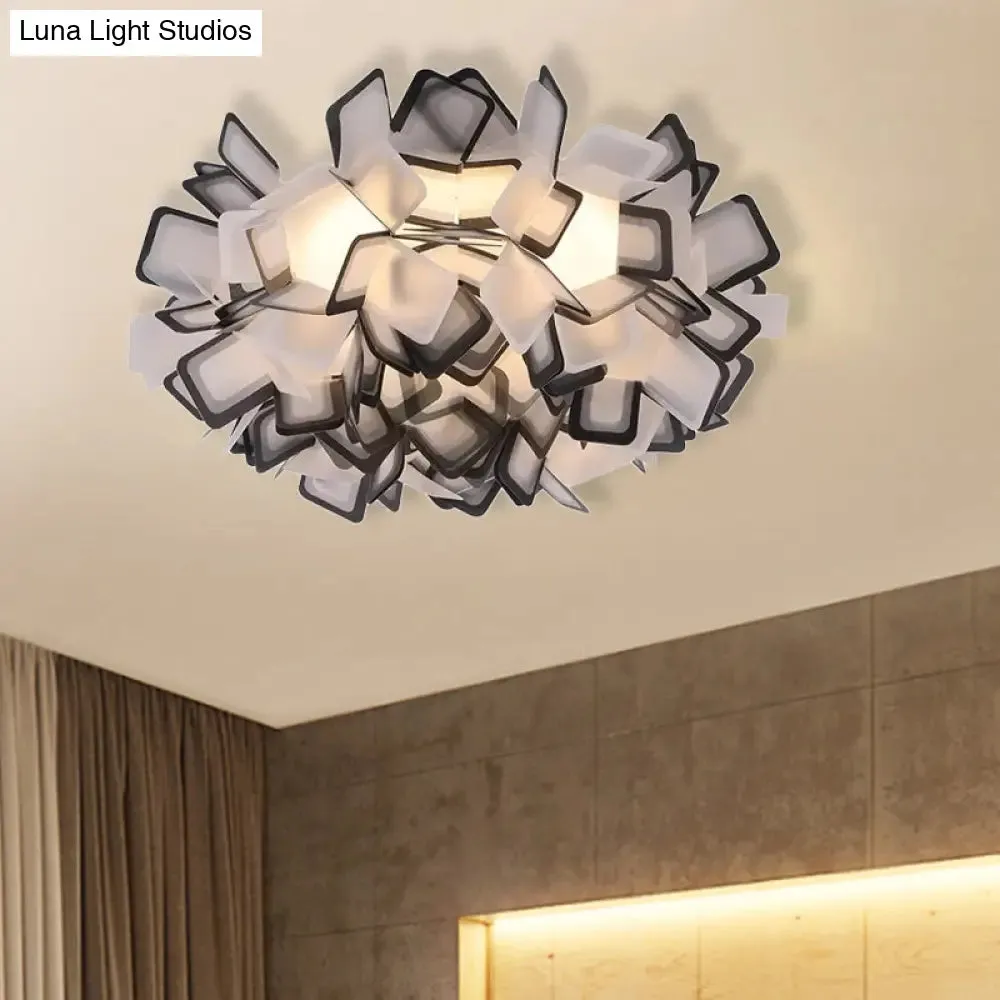 Art Deco Sinuous Flushmount LED Bedroom Light with Acrylic Shade
