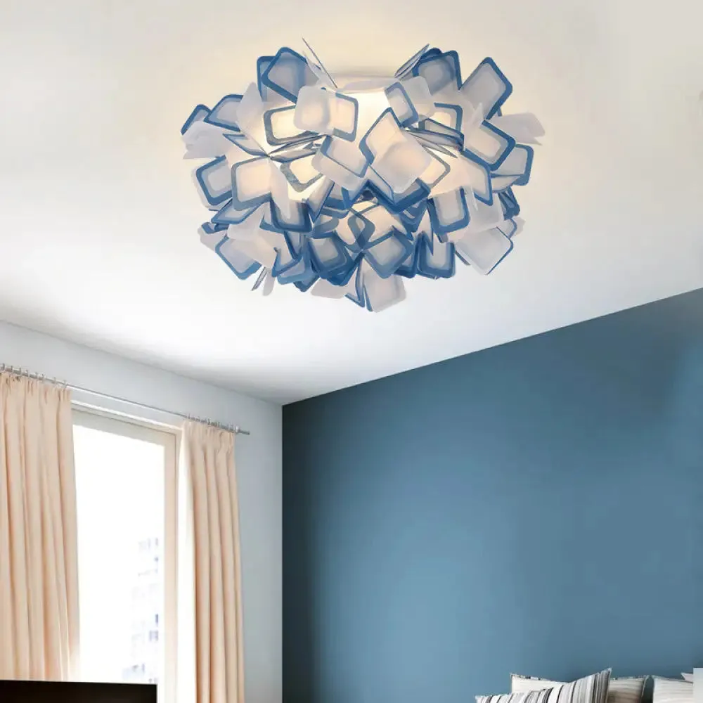 Art Deco Sinuous Flushmount LED Bedroom Light with Acrylic Shade