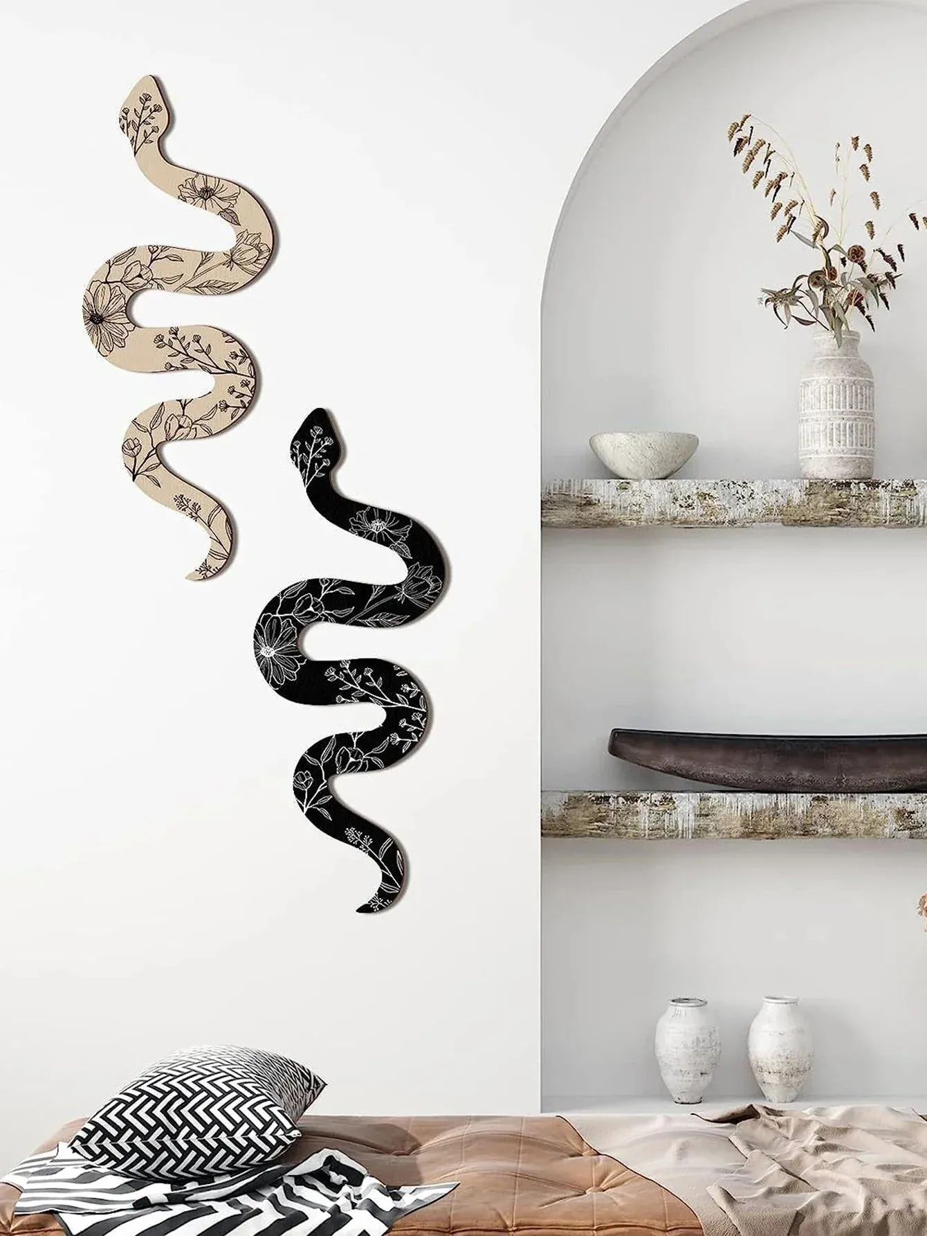 Boho Snake Wall Decor for Bedroom or Living Room