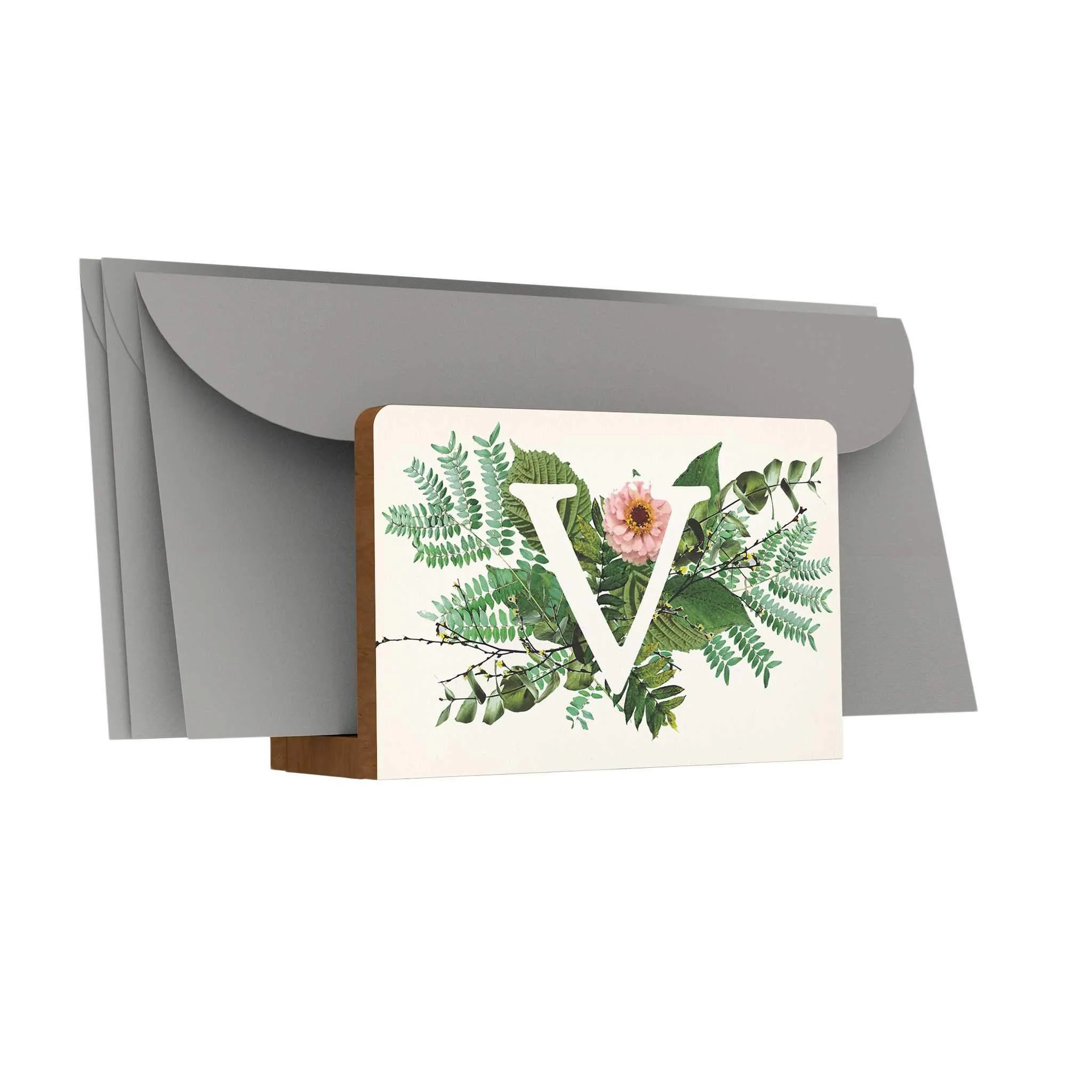 Botanical Monogram Letter Holder