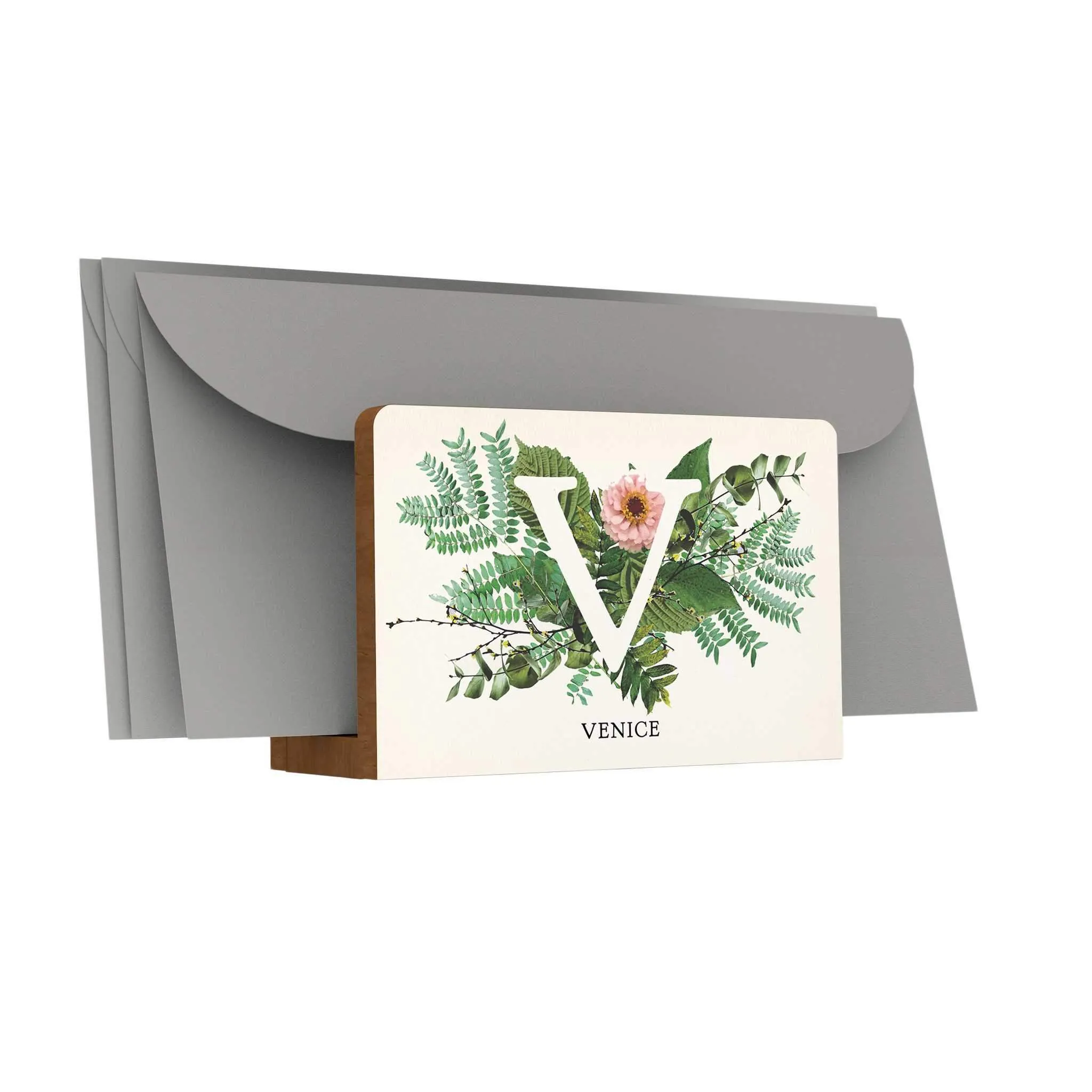 Botanical Monogram Letter Holder