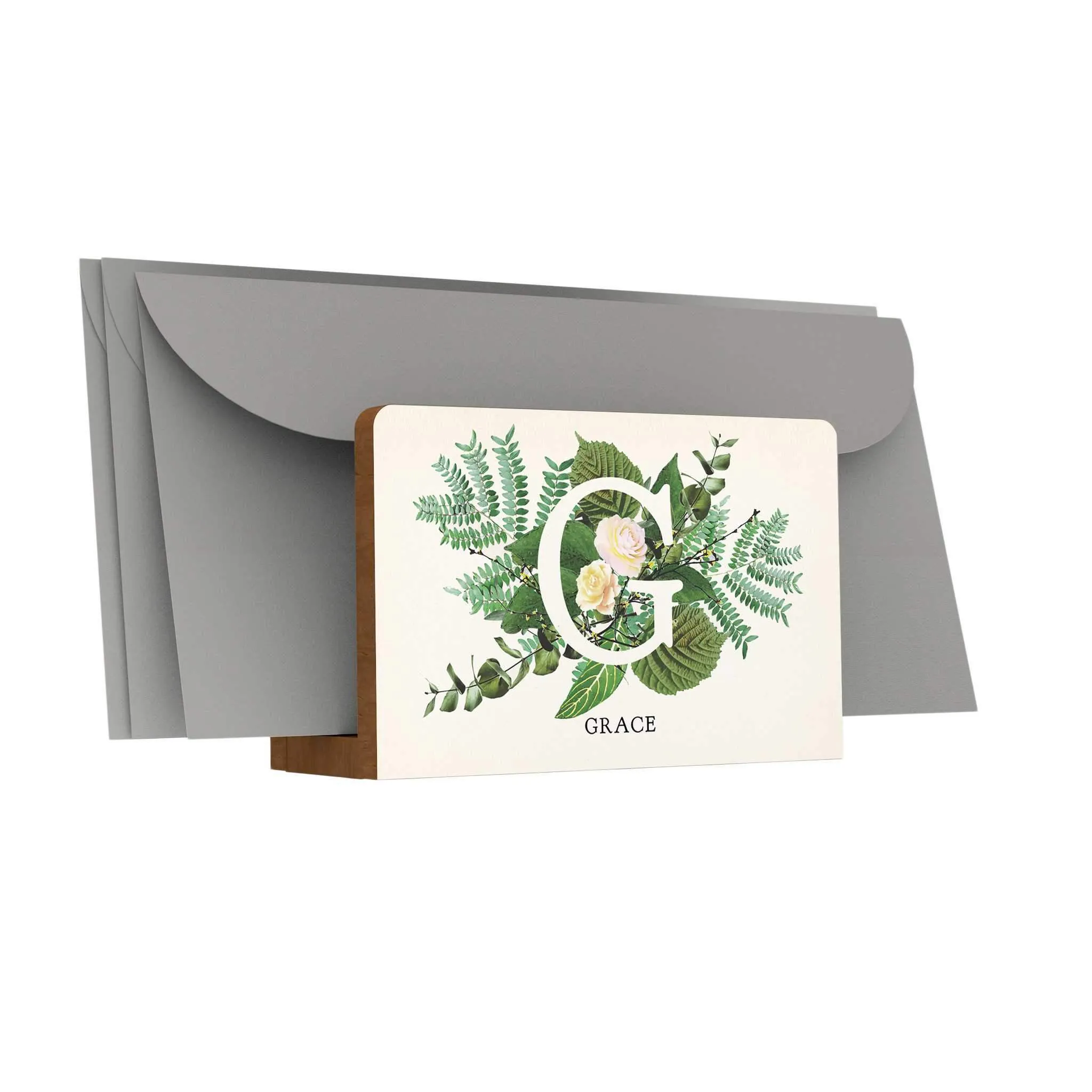Botanical Monogram Letter Holder