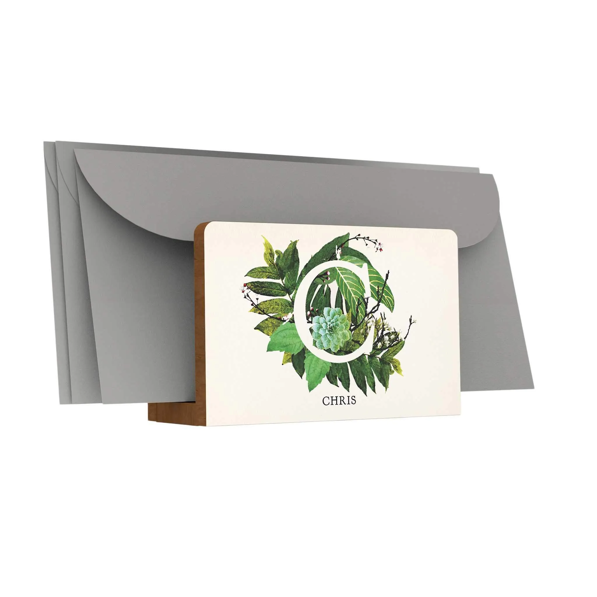 Botanical Monogram Letter Holder