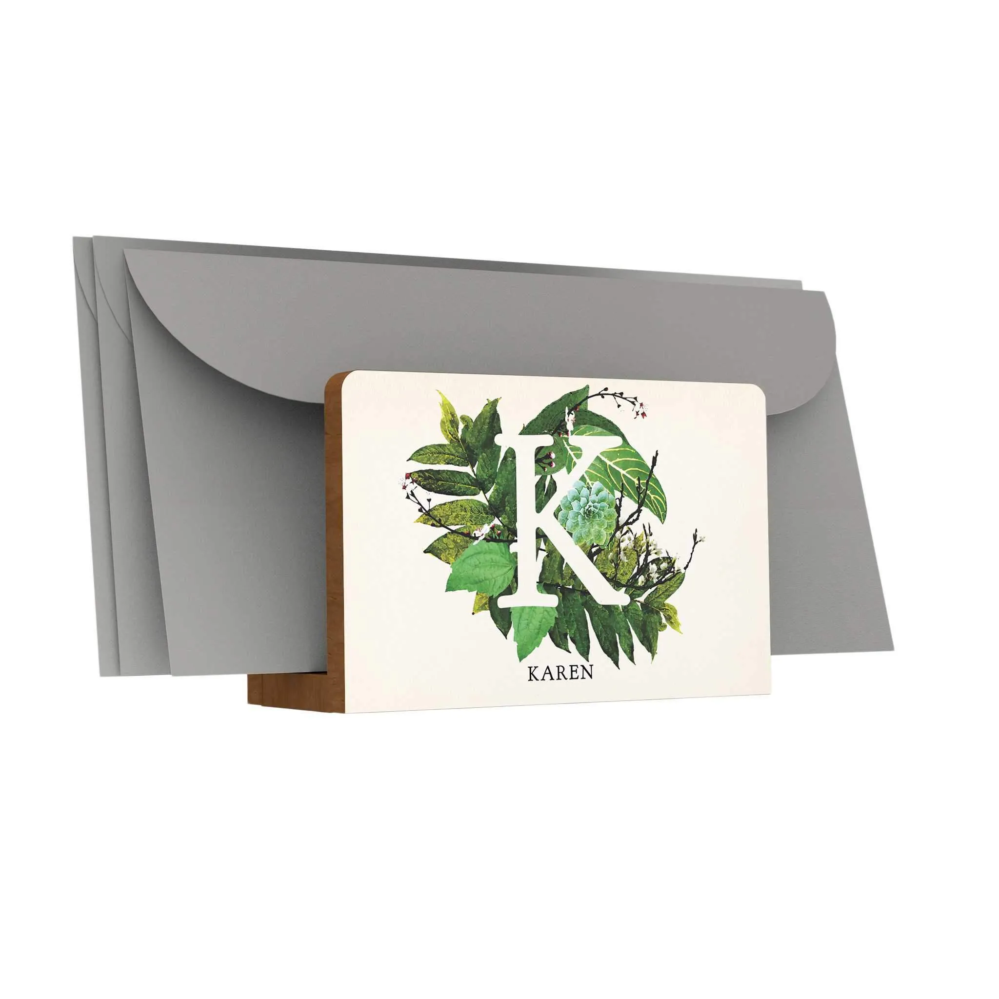 Botanical Monogram Letter Holder