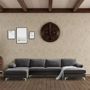 Coral 6 Seater U Shape Fabric Sofa for Living Room