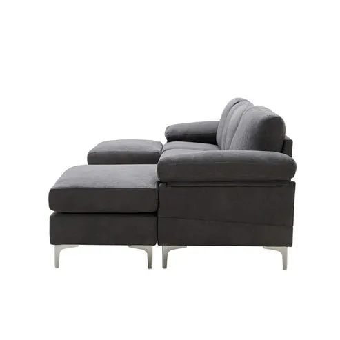Coral 6 Seater U Shape Fabric Sofa for Living Room