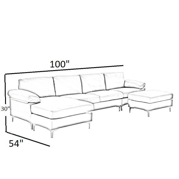 Coral 6 Seater U Shape Fabric Sofa for Living Room