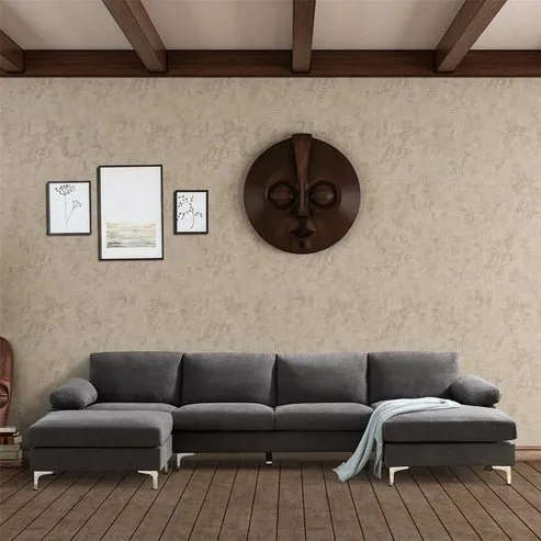 Coral 6 Seater U Shape Fabric Sofa for Living Room